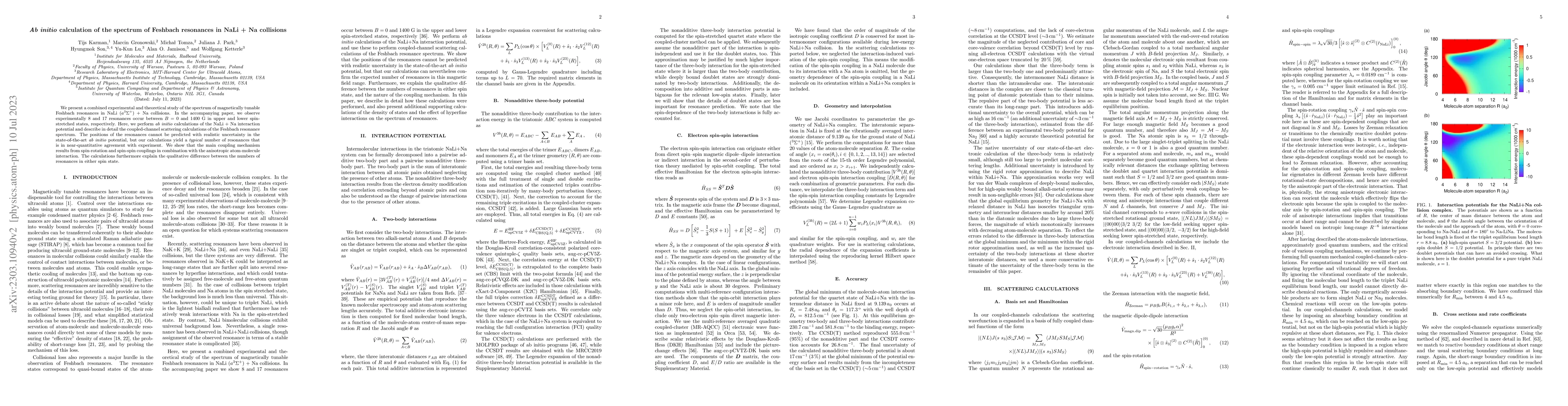 Thumbnail for Ab initio calculation of the spectrum of Feshbach resonances in NaLi +
  Na collisions