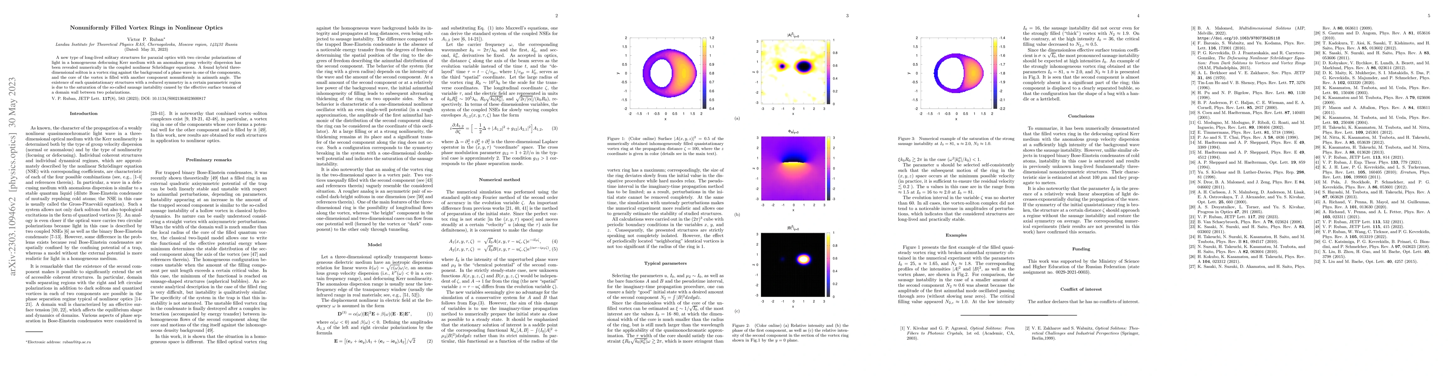 Thumbnail for Nonuniformly Filled Vortex Rings in Nonlinear Optics