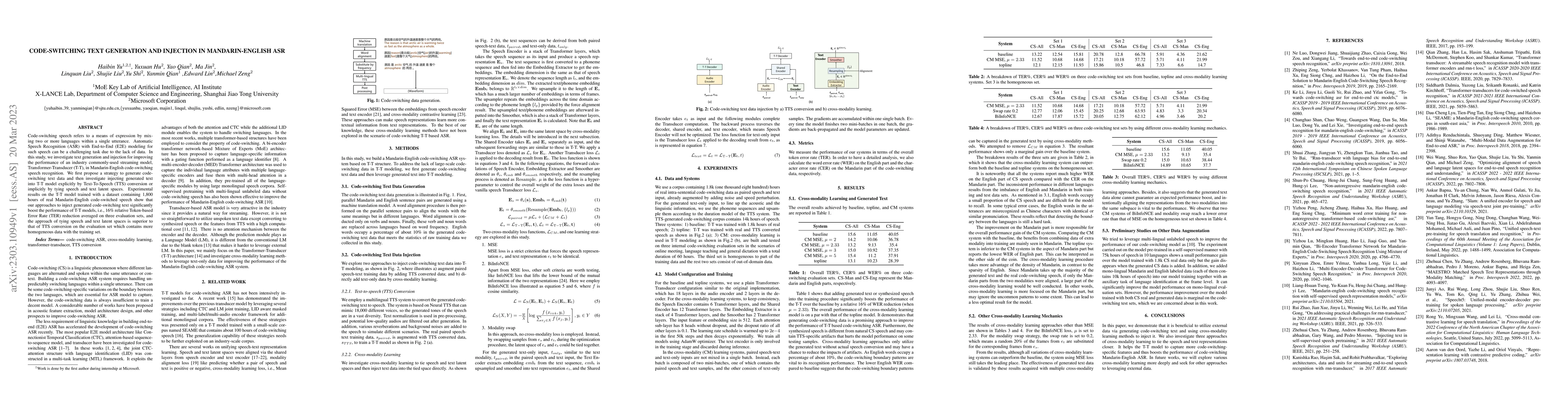 Thumbnail for Code-Switching Text Generation and Injection in Mandarin-English ASR