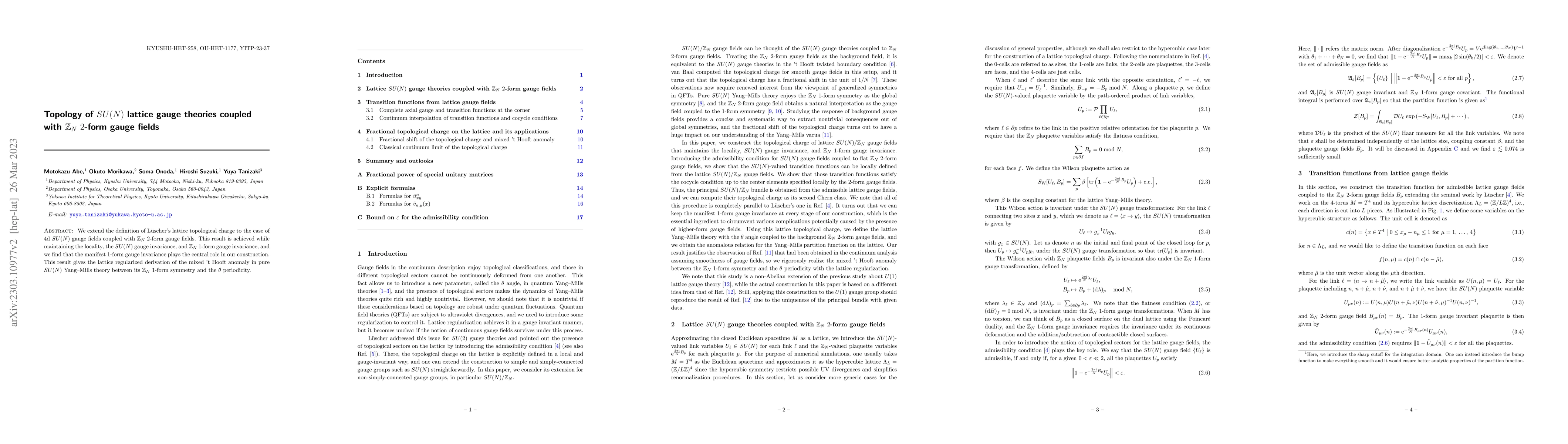 Thumbnail for Topology of $SU(N)$ lattice gauge theories coupled with $\mathbb{Z}_N$
  $2$-form gauge fields