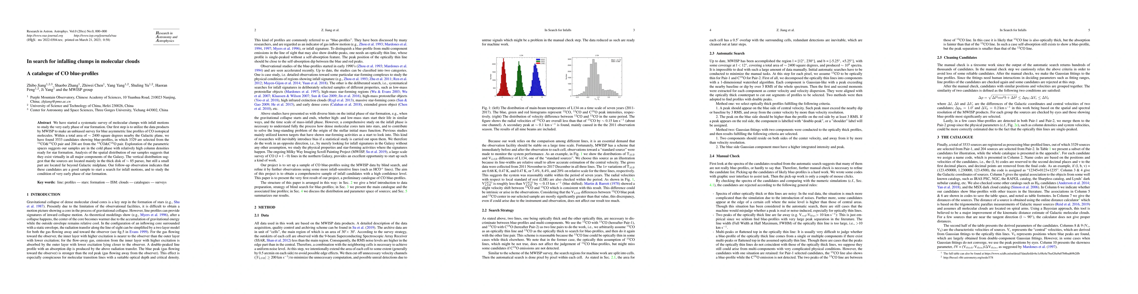 Thumbnail for In search for infalling clumps in molecular clouds -- A catalogue of CO
  blue-profiles