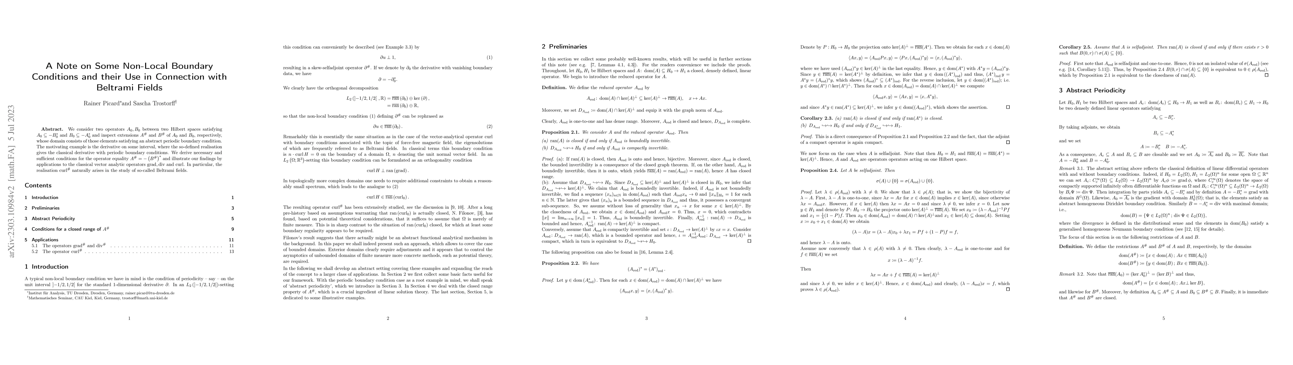 Thumbnail for A Note on Some Non-Local Boundary Conditions and their Use in Connection
  with Beltrami Fields