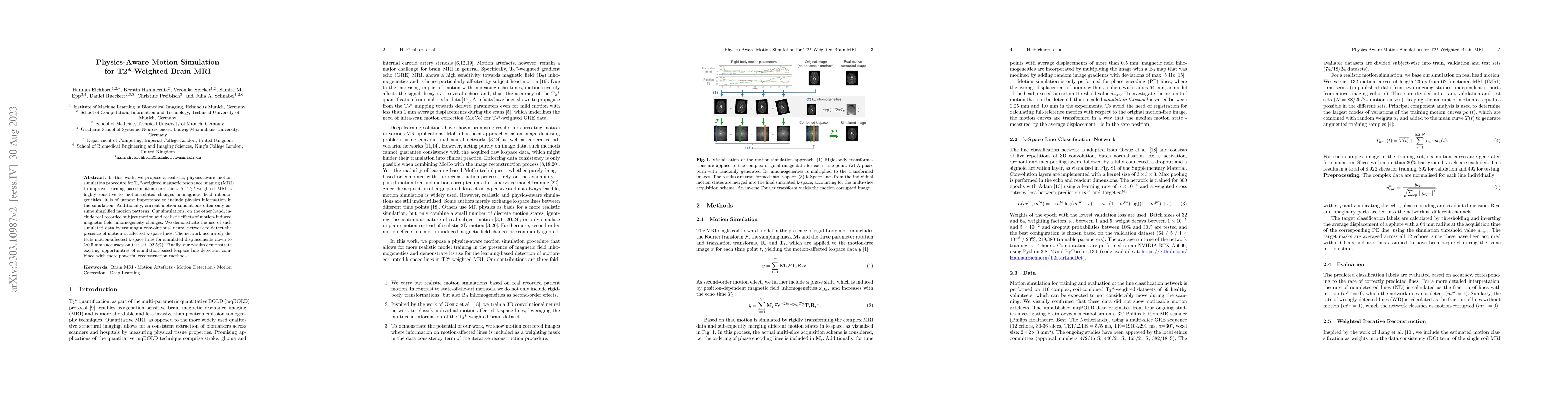 Thumbnail for Physics-Aware Motion Simulation for T2*-Weighted Brain MRI