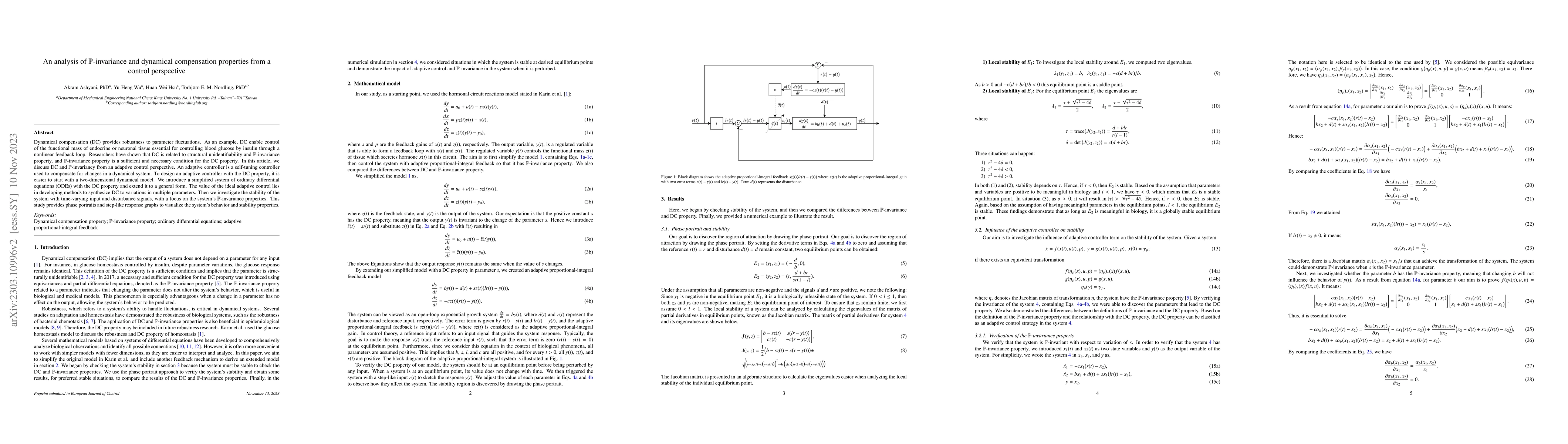 Thumbnail for An analysis of $\mathbb{P}$-invariance and dynamical compensation
  properties from a control perspective