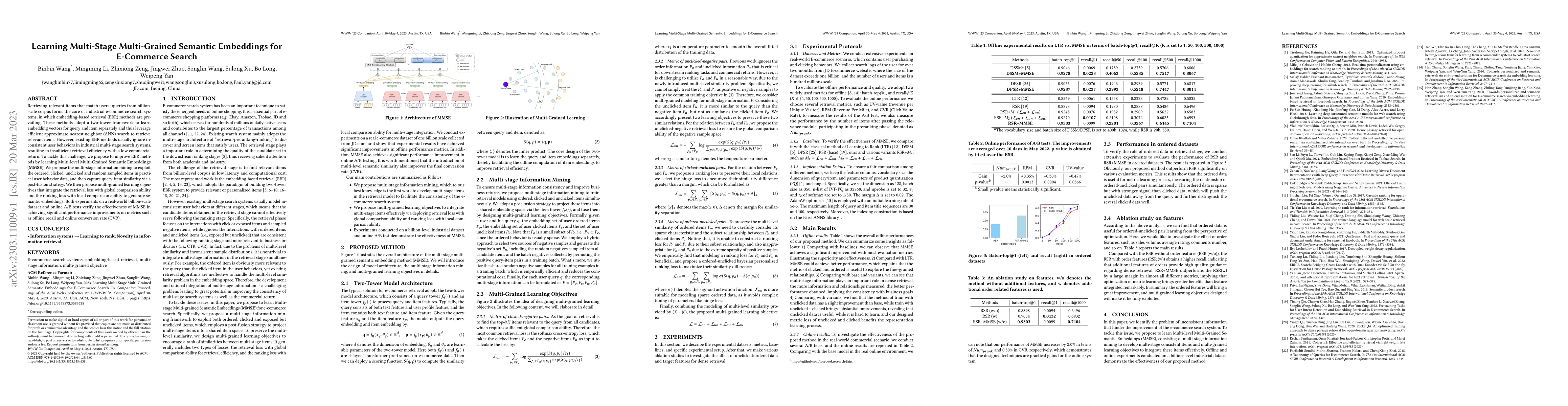 Thumbnail for Learning Multi-Stage Multi-Grained Semantic Embeddings for E-Commerce
  Search
