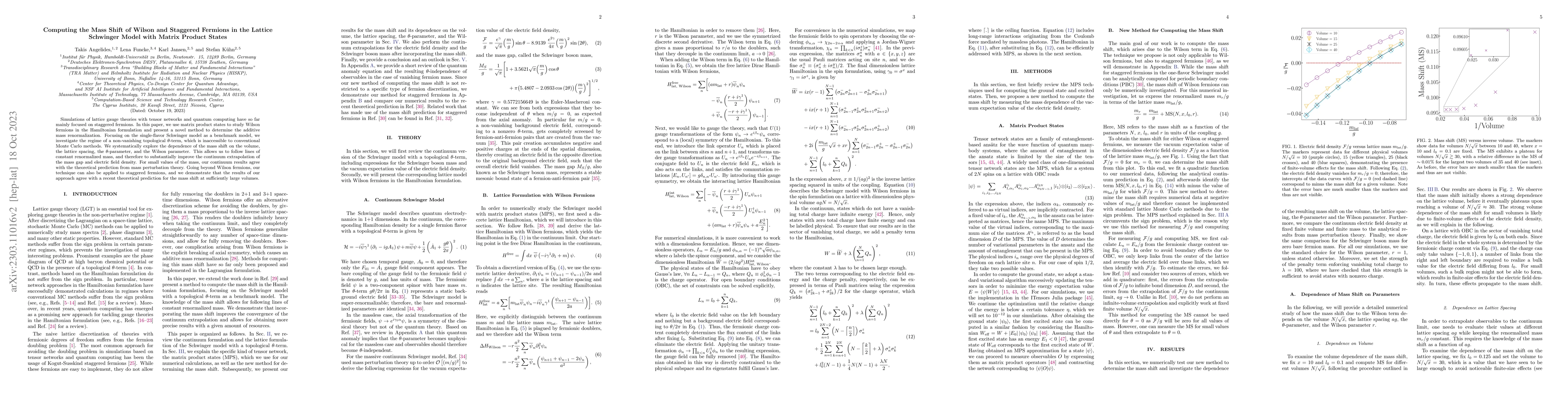 Thumbnail for Computing the Mass Shift of Wilson and Staggered Fermions in the Lattice
  Schwinger Model with Matrix Product States