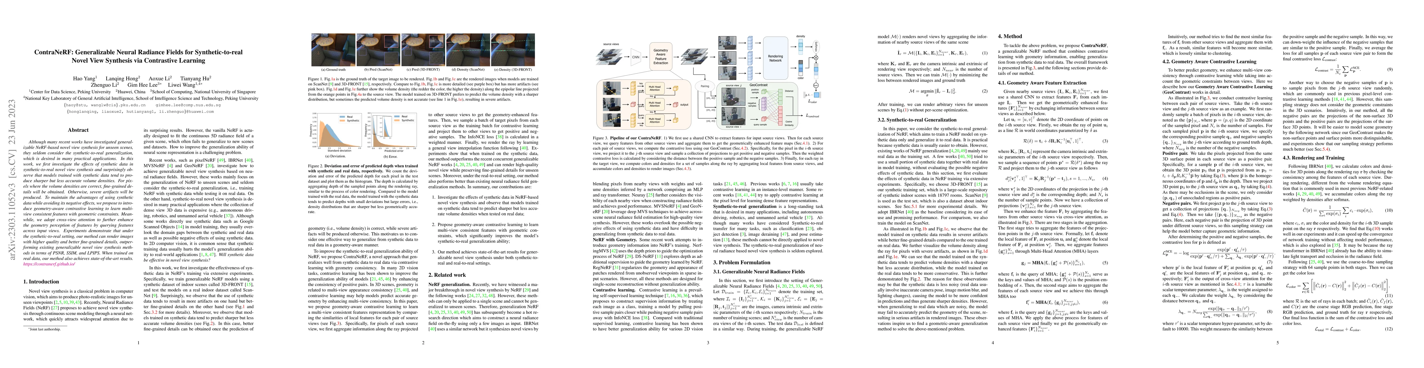 Thumbnail for ContraNeRF: Generalizable Neural Radiance Fields for Synthetic-to-real
  Novel View Synthesis via Contrastive Learning