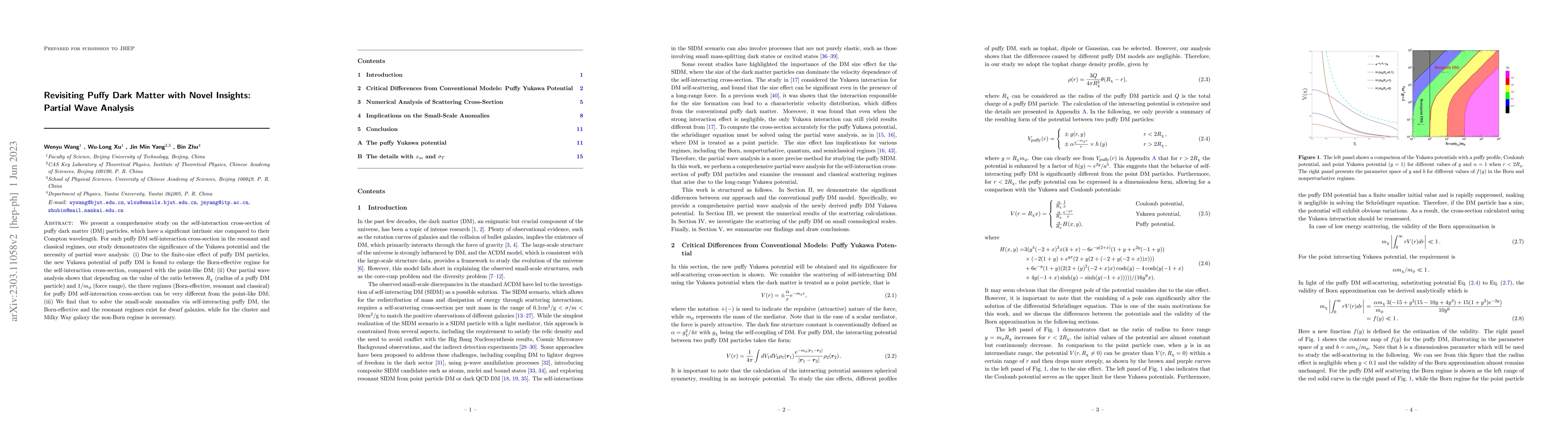 Thumbnail for Revisiting Puffy Dark Matter with Novel Insights: Partial Wave Analysis