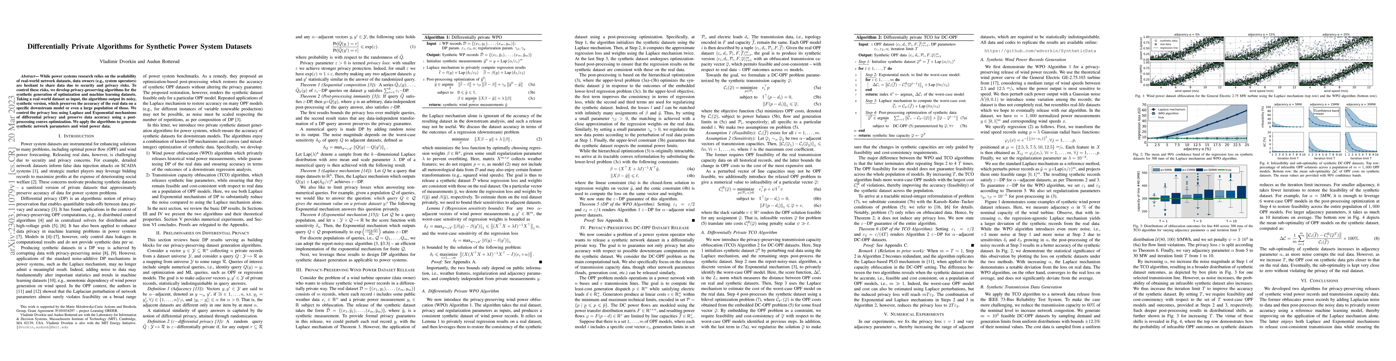 Thumbnail for Differentially Private Algorithms for Synthetic Power System Datasets