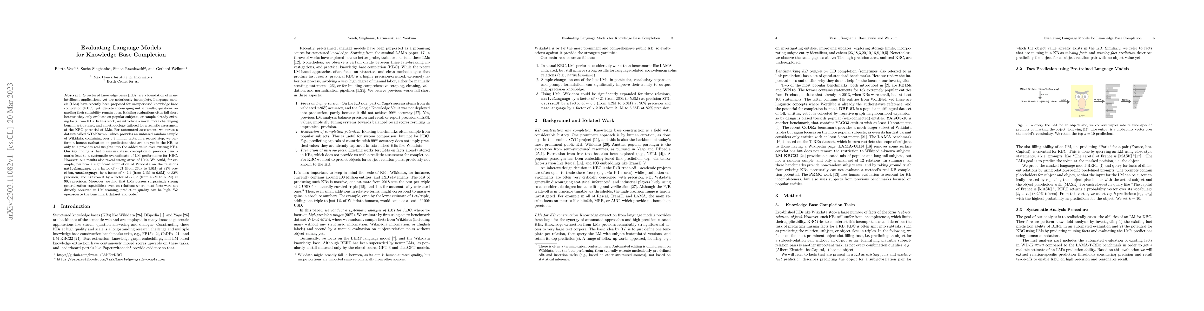 Thumbnail for Evaluating Language Models for Knowledge Base Completion