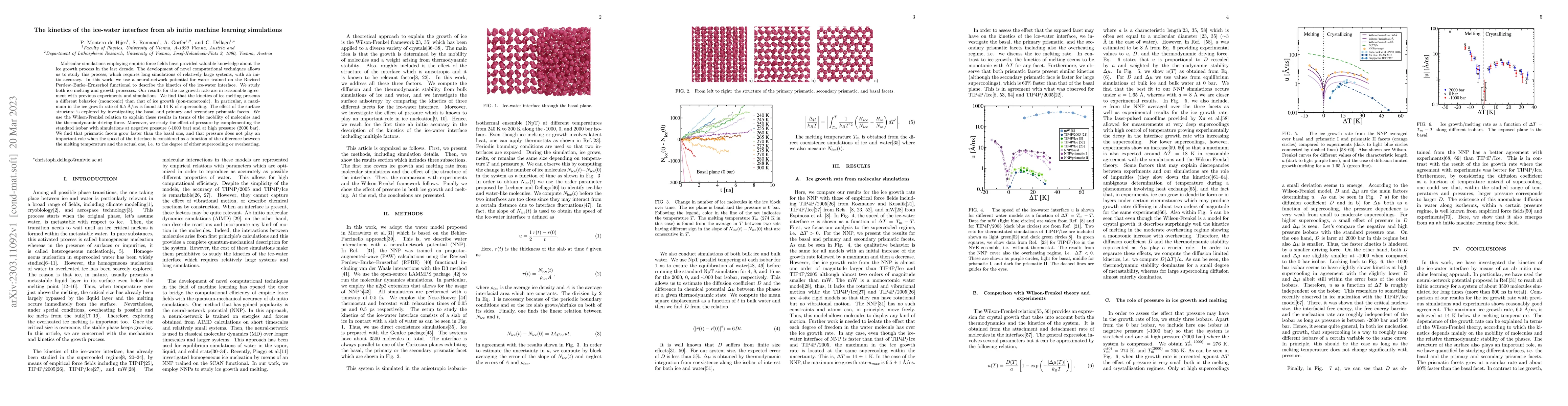 Thumbnail for The kinetics of the ice-water interface from ab initio machine learning
  simulations