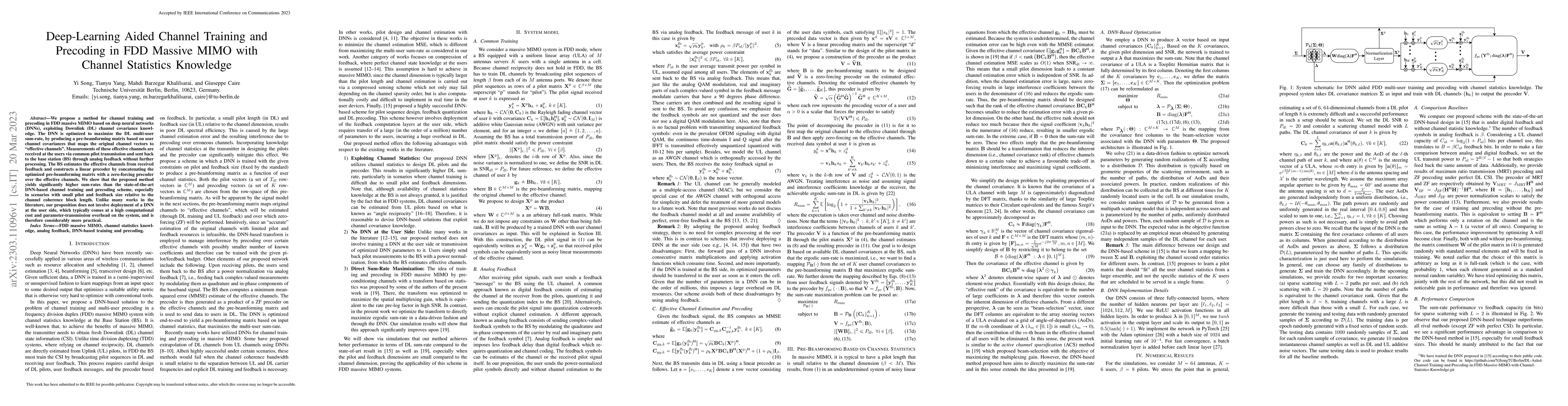 Thumbnail for Deep-Learning Aided Channel Training and Precoding in FDD Massive MIMO
  with Channel Statistics Knowledge