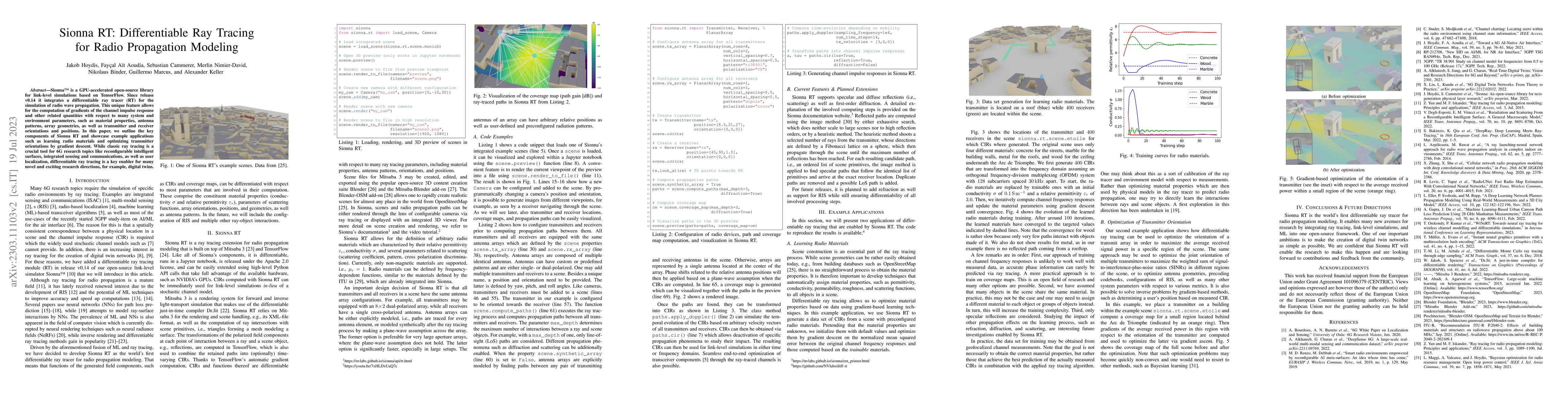 Thumbnail for Sionna RT: Differentiable Ray Tracing for Radio Propagation Modeling