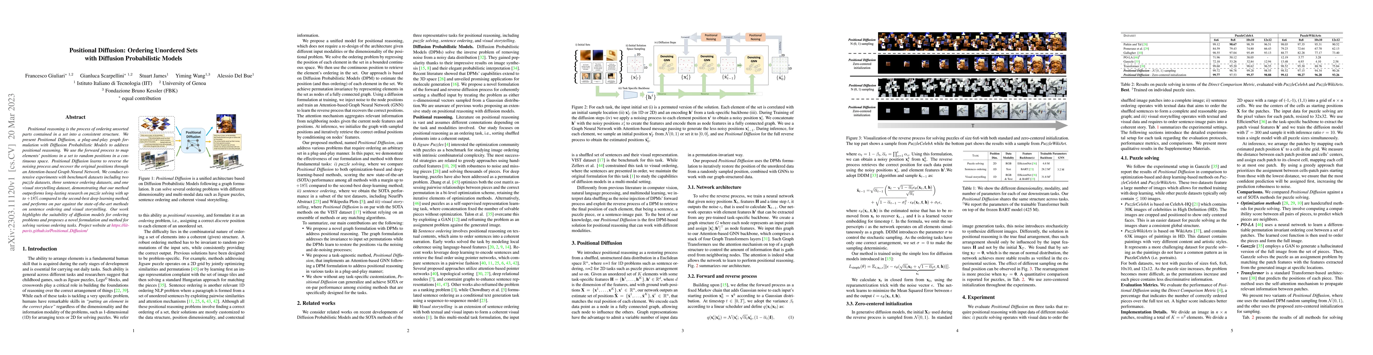 Thumbnail for Positional Diffusion: Ordering Unordered Sets with Diffusion
  Probabilistic Models