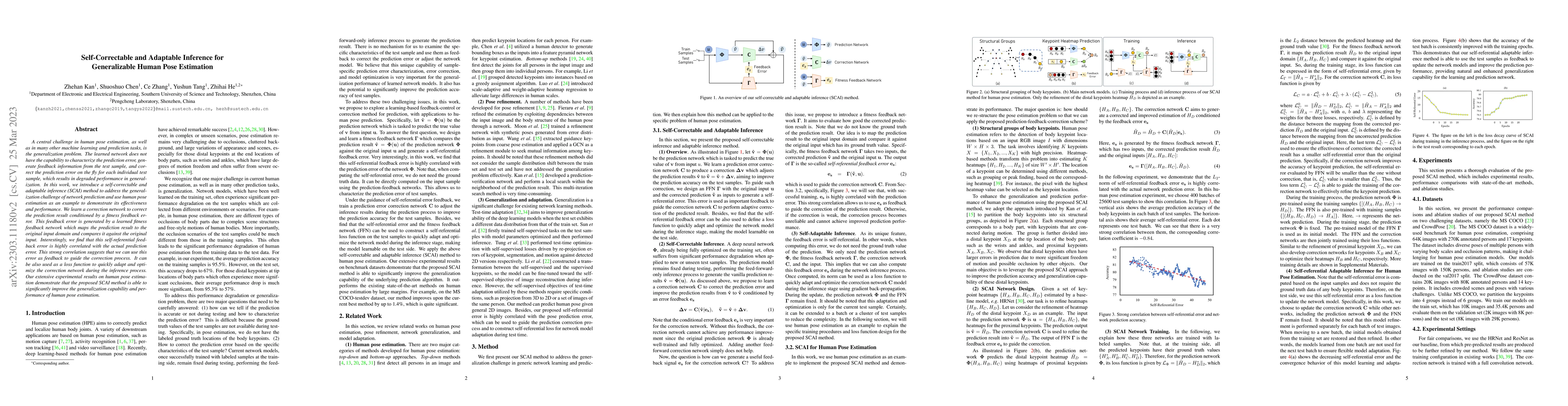 Thumbnail for Self-Correctable and Adaptable Inference for Generalizable Human Pose
  Estimation