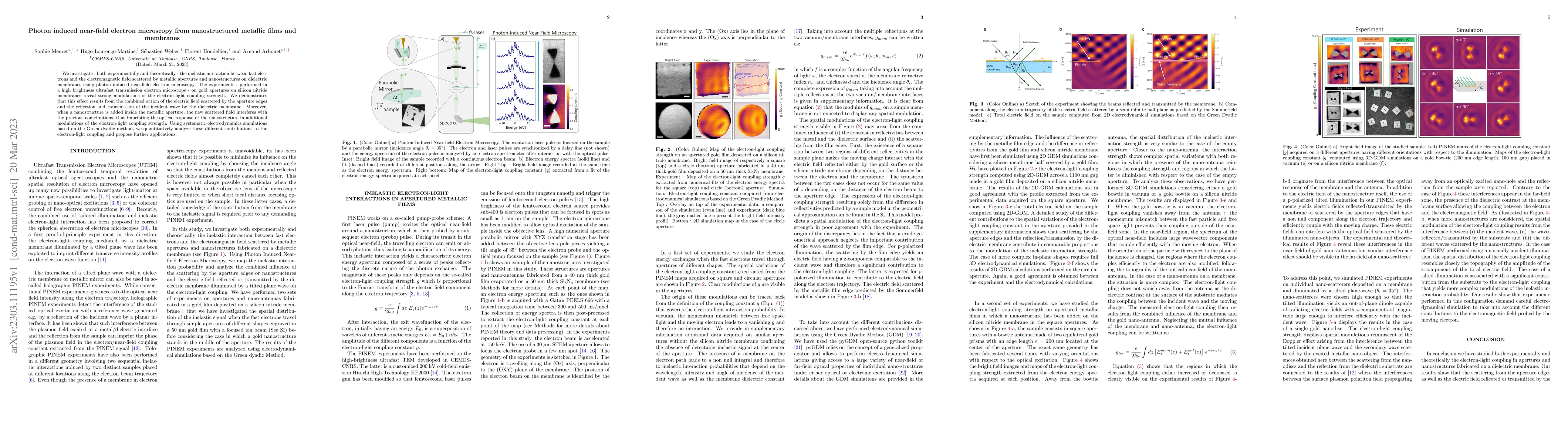 Thumbnail for Photon induced near-field electron microscopy from nanostructured
  metallic films and membranes