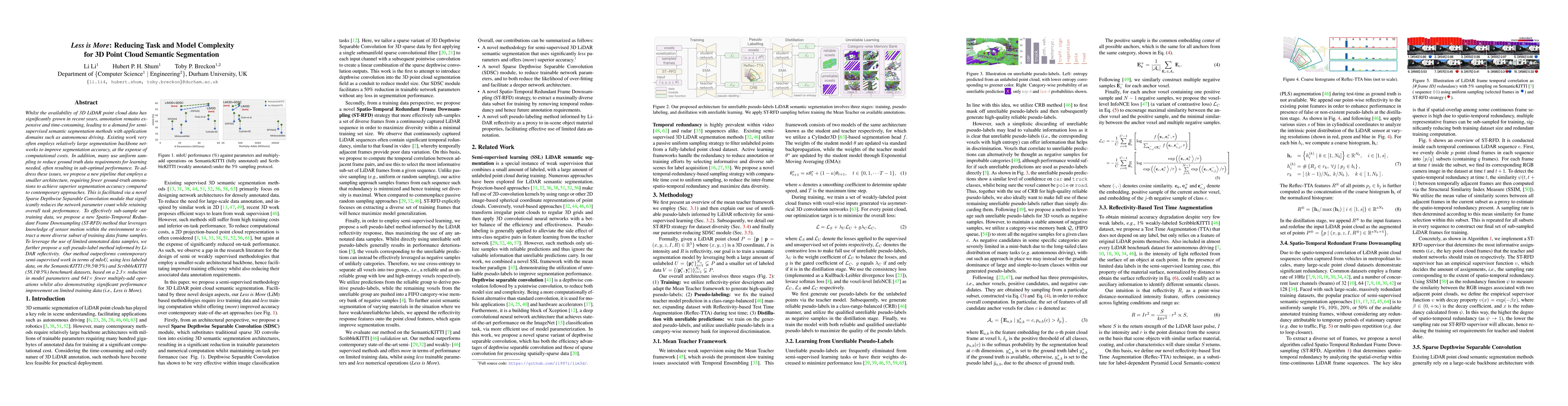 Thumbnail for Less is More: Reducing Task and Model Complexity for 3D Point Cloud
  Semantic Segmentation