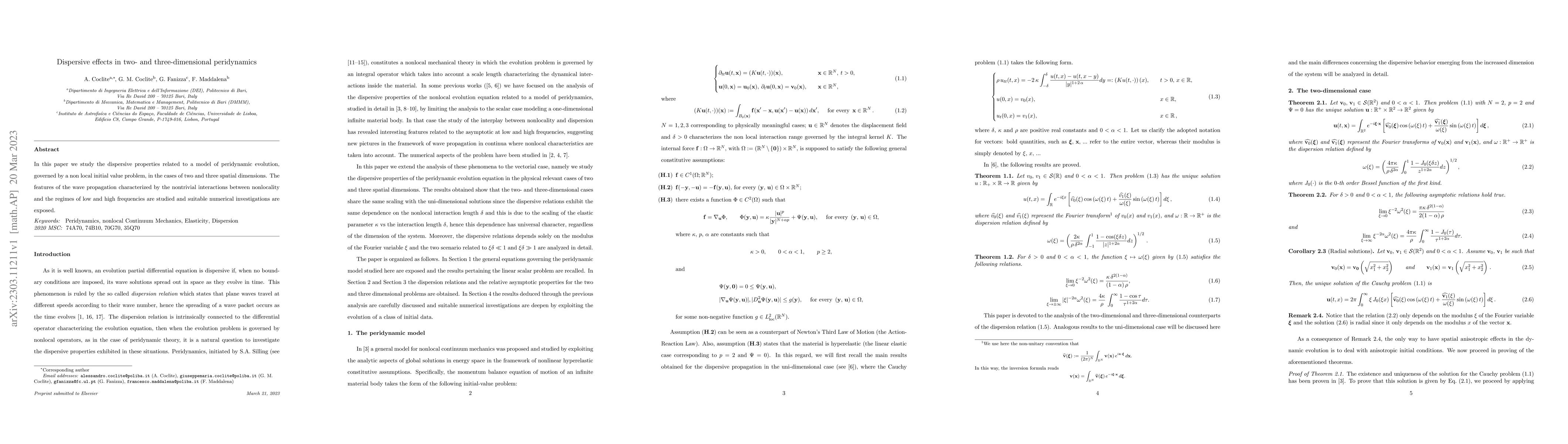 Thumbnail for Dispersive effects in two- and three-dimensional peridynamics