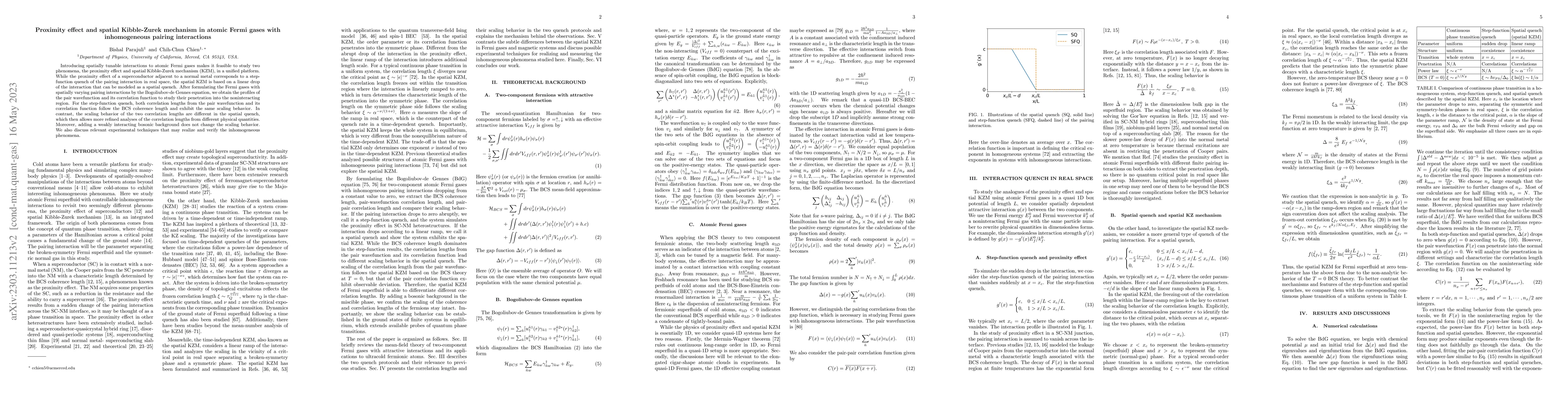 Thumbnail for Proximity effect and spatial Kibble-Zurek mechanism in atomic Fermi
  gases with inhomogeneous pairing interactions