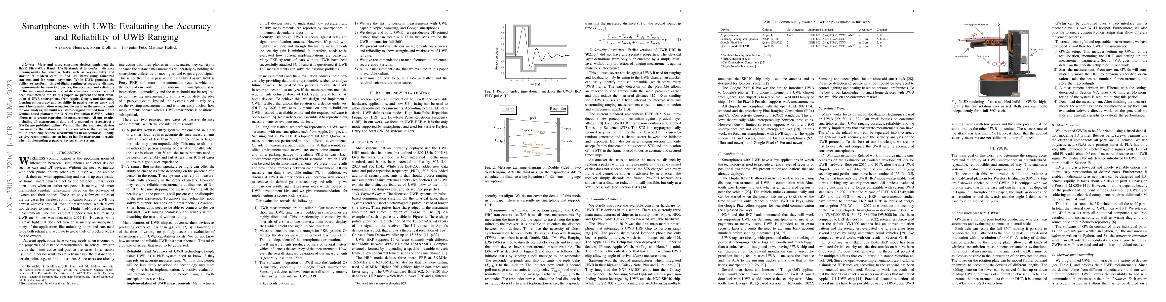 Thumbnail for Smartphones with UWB: Evaluating the Accuracy and Reliability of UWB
  Ranging