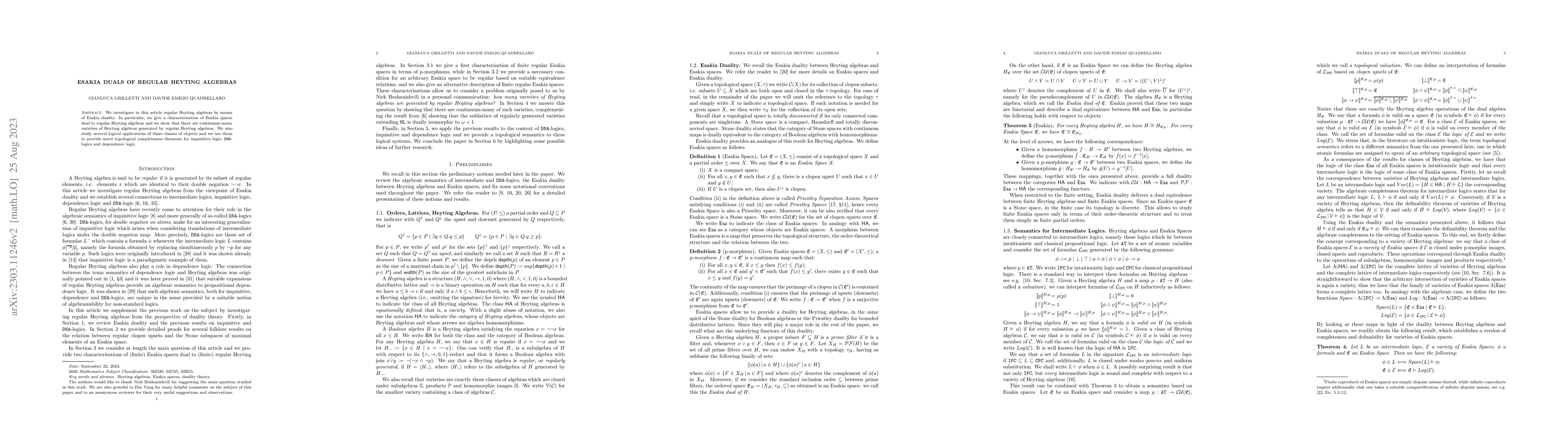 Thumbnail for Esakia Duals of Regular Heyting Algebras