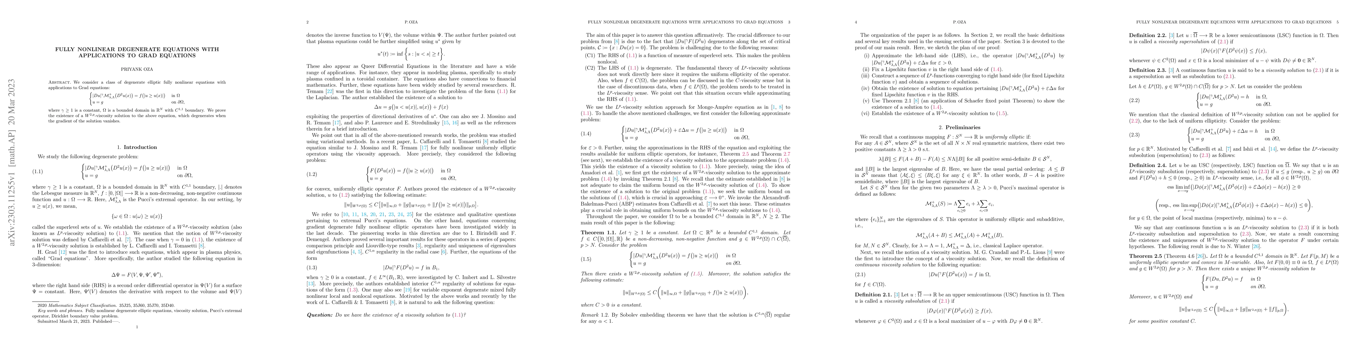 Thumbnail for Fully nonlinear degenerate equations with applications to Grad equations