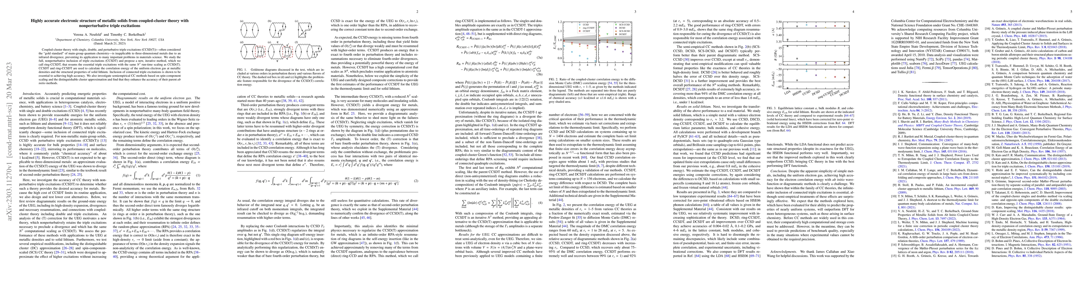 Thumbnail for Highly accurate electronic structure of metallic solids from
  coupled-cluster theory with nonperturbative triple excitations