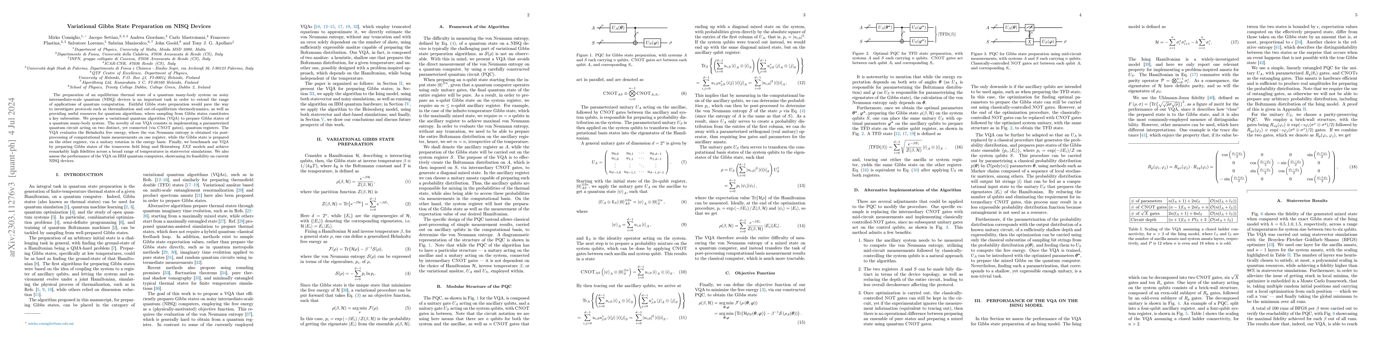 Thumbnail for Variational Gibbs State Preparation on NISQ devices