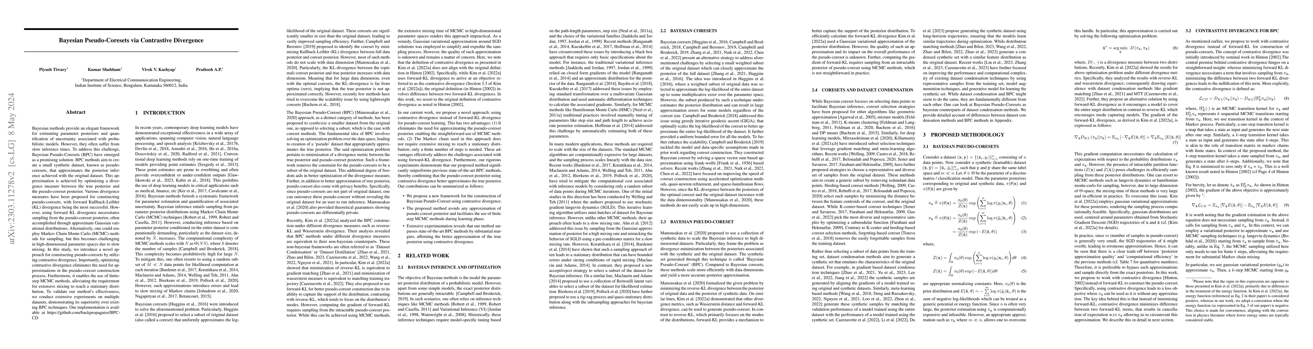 Thumbnail for Bayesian Pseudo-Coresets via Contrastive Divergence