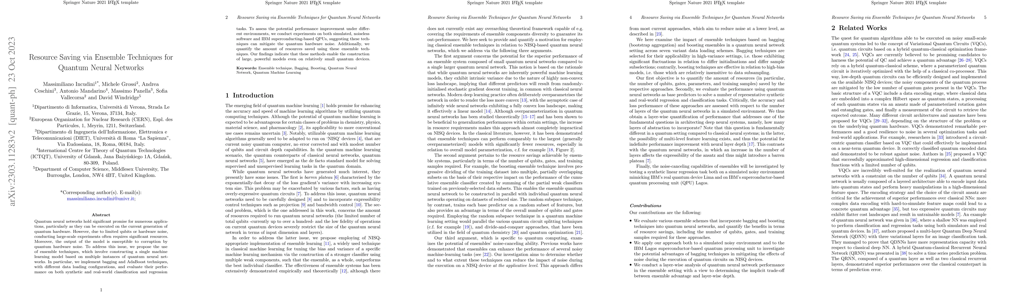 Thumbnail for Resource Saving via Ensemble Techniques for Quantum Neural Networks