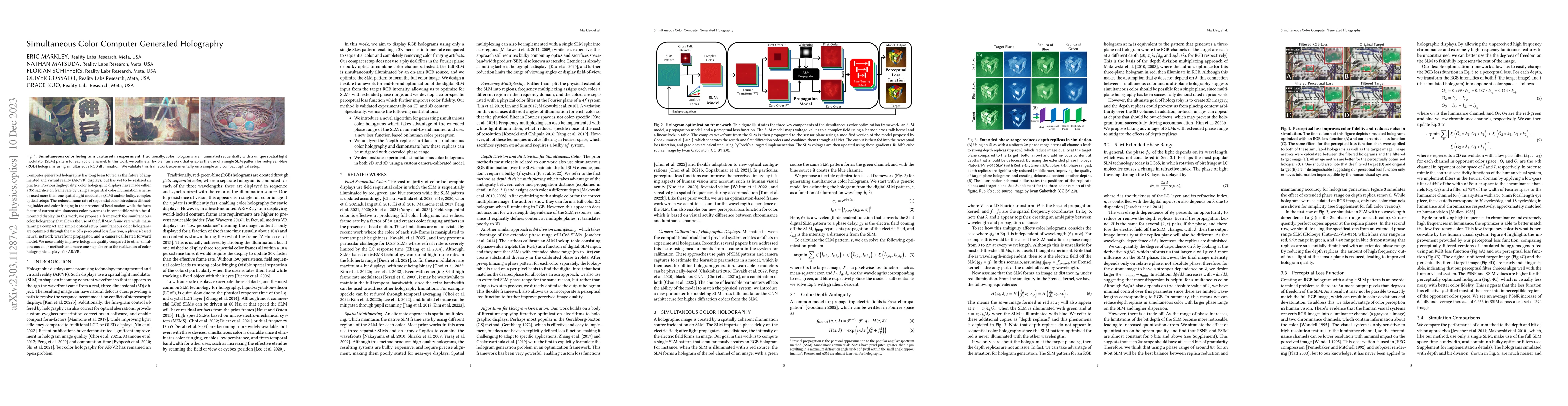 Thumbnail for Simultaneous Color Computer Generated Holography