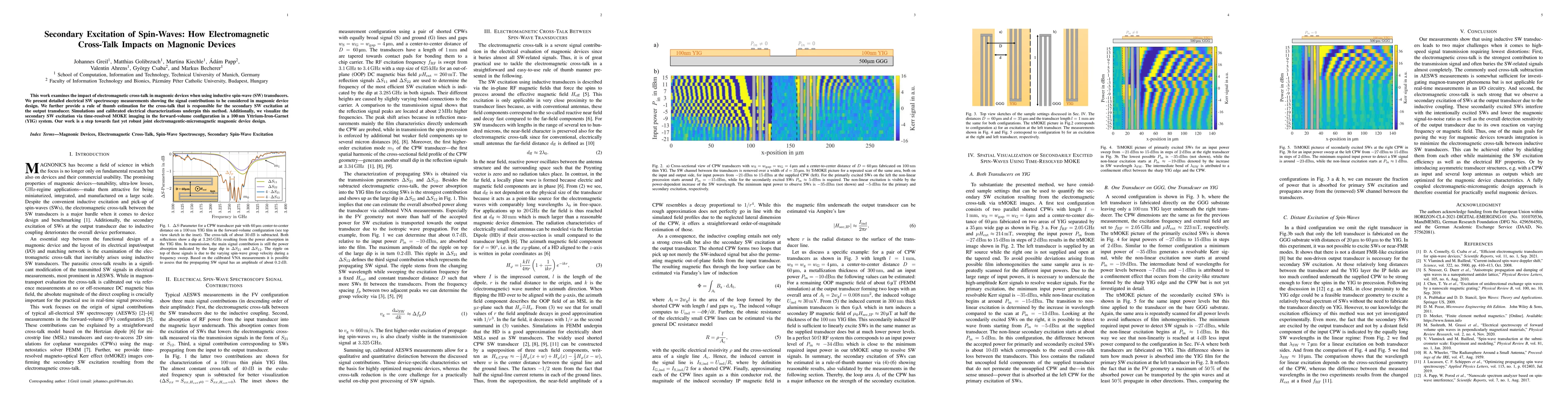 Thumbnail for Secondary Excitation of Spin-Waves: How Electromagnetic Cross-Talk
  Impacts on Magnonic Devices