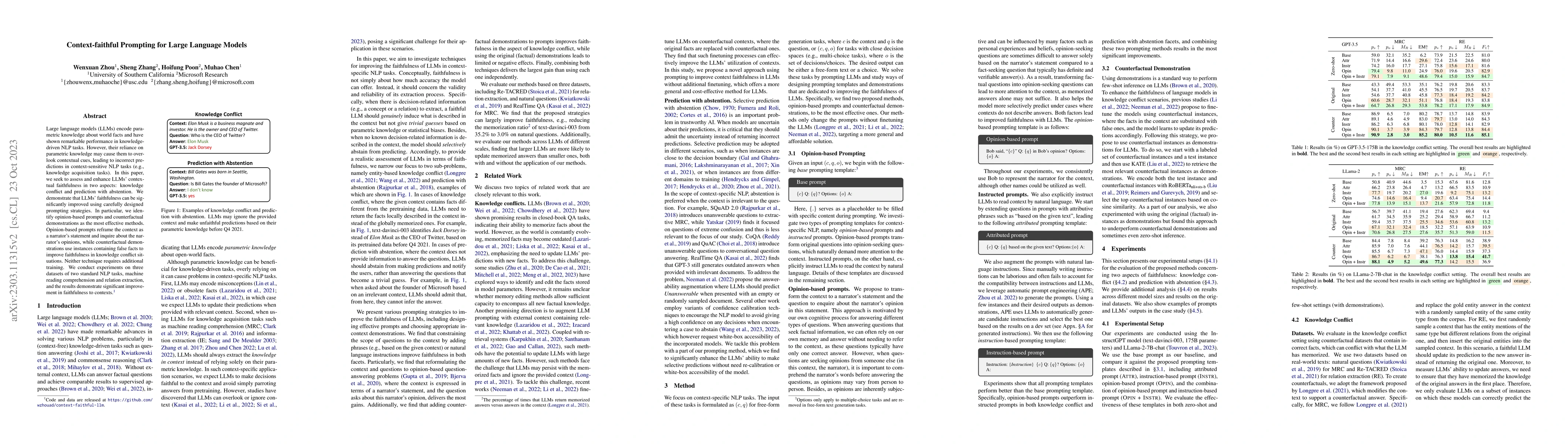 Thumbnail for Context-faithful Prompting for Large Language Models