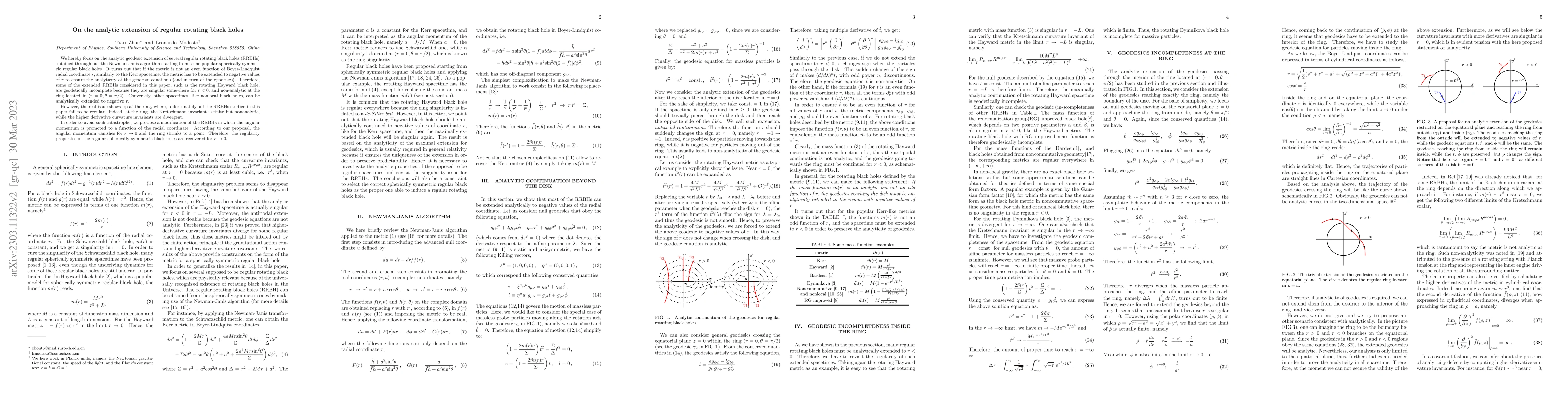 Thumbnail for On the analytic extension of regular rotating black holes