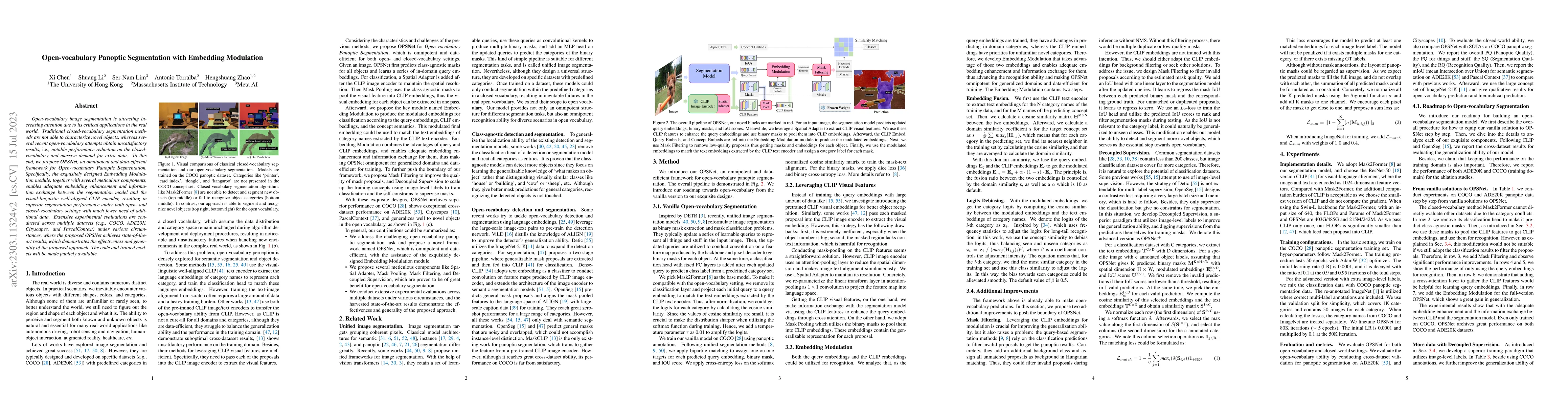 Thumbnail for Open-vocabulary Panoptic Segmentation with Embedding Modulation