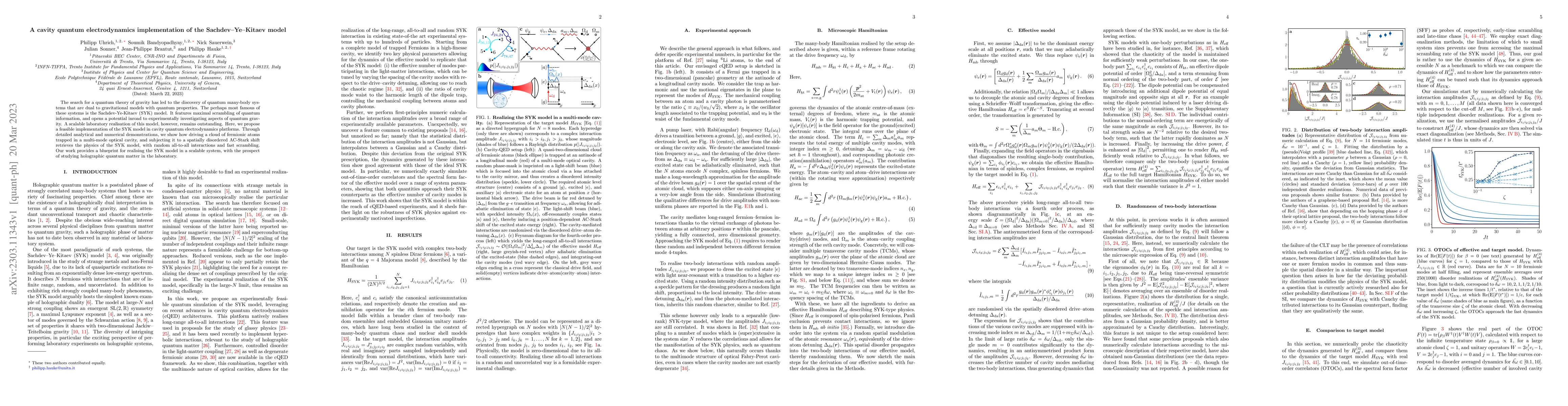 Thumbnail for A cavity quantum electrodynamics implementation of the
  Sachdev--Ye--Kitaev model