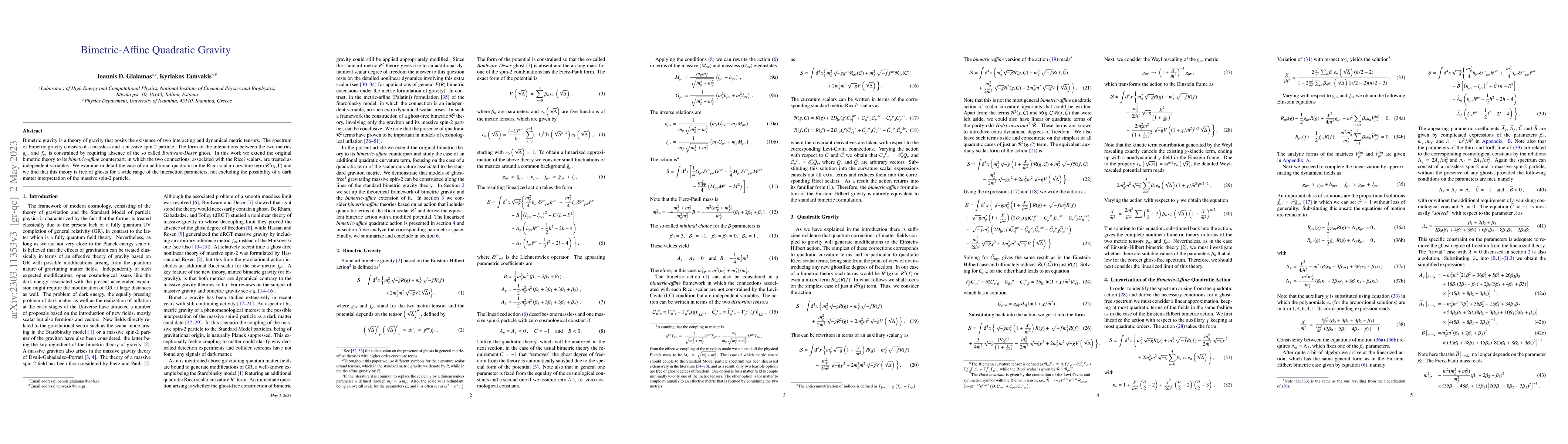 Thumbnail for Bimetric-Affine Quadratic Gravity