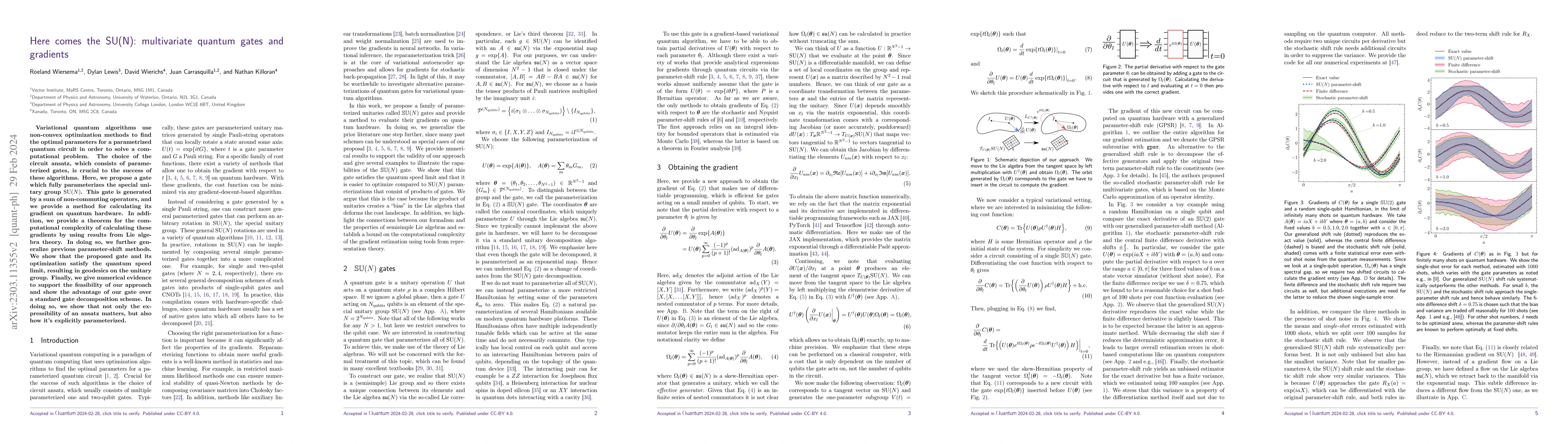 Thumbnail for Here comes the SU(N): multivariate quantum gates and gradients