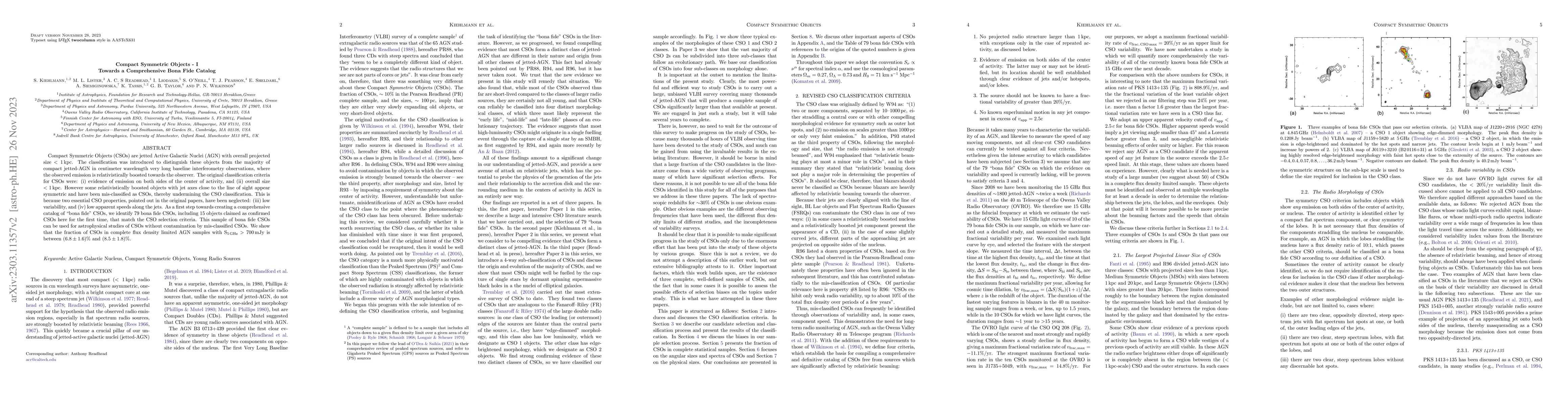 Thumbnail for Compact Symmetric Objects -- I Towards a Comprehensive Bona Fide Catalog