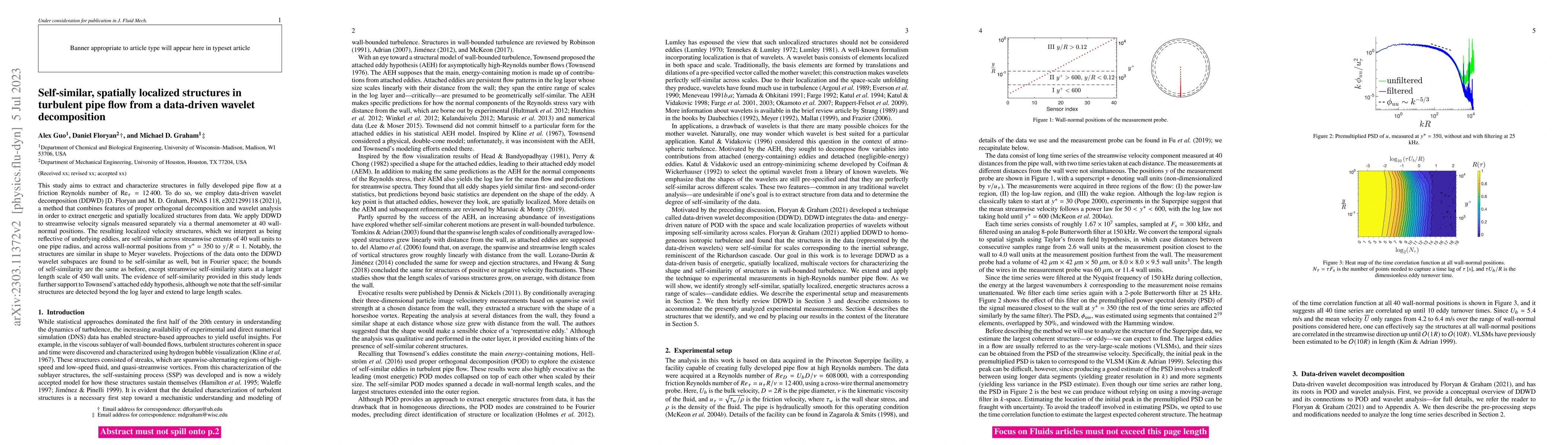 Thumbnail for Self-similar, spatially localized structures in turbulent pipe flow from
  a data-driven wavelet decomposition