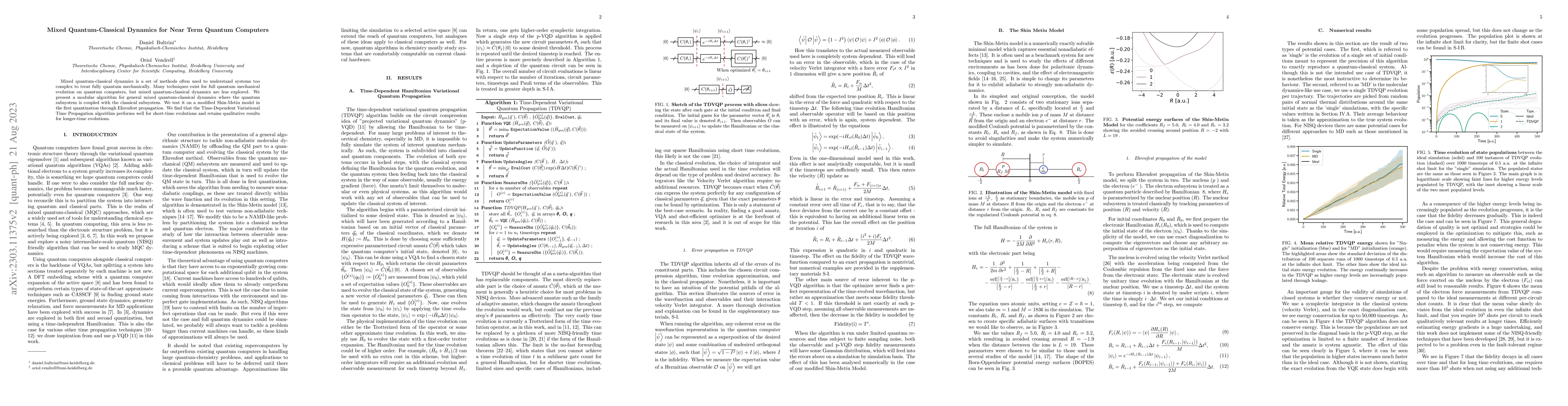 Thumbnail for Mixed Quantum-Classical Dynamics for Near Term Quantum Computers