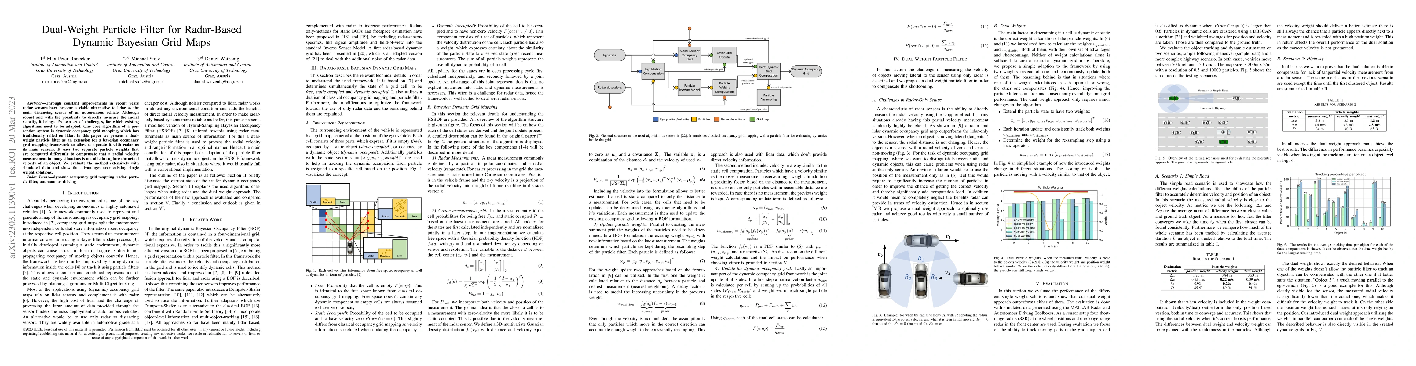 Thumbnail for Dual-Weight Particle Filter for Radar-Based Dynamic Bayesian Grid Maps