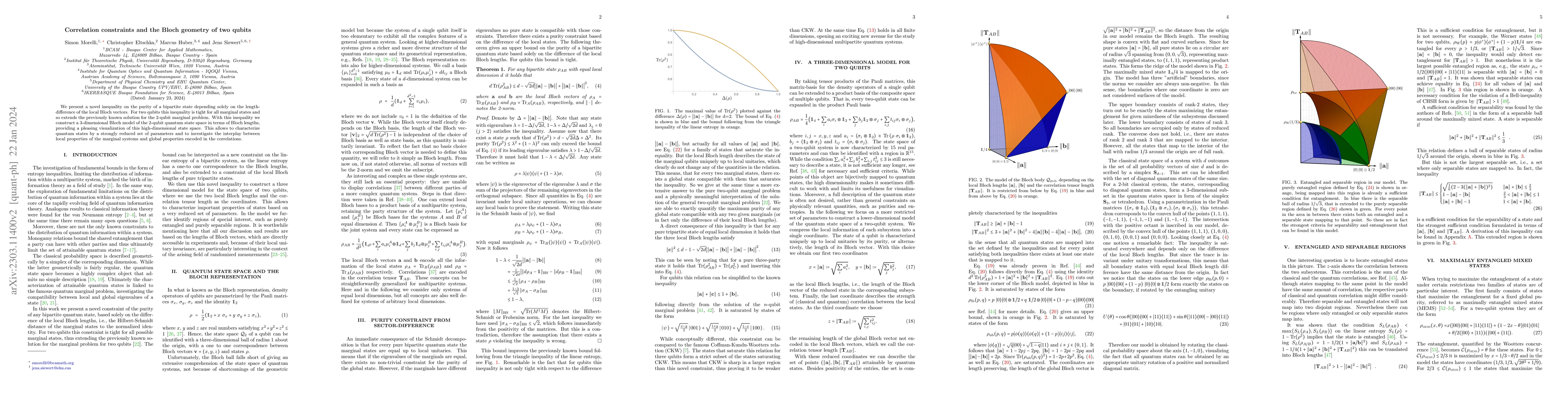 Thumbnail for Correlation constraints and the Bloch geometry of two qubits