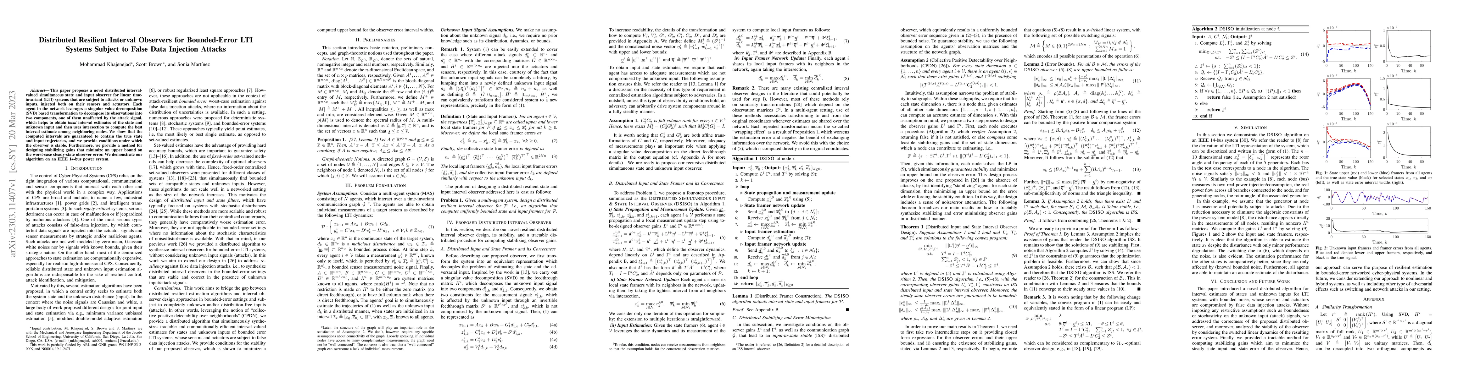 Thumbnail for Distributed Resilient Interval Observers for Bounded-Error LTI Systems
  Subject to False Data Injection Attacks