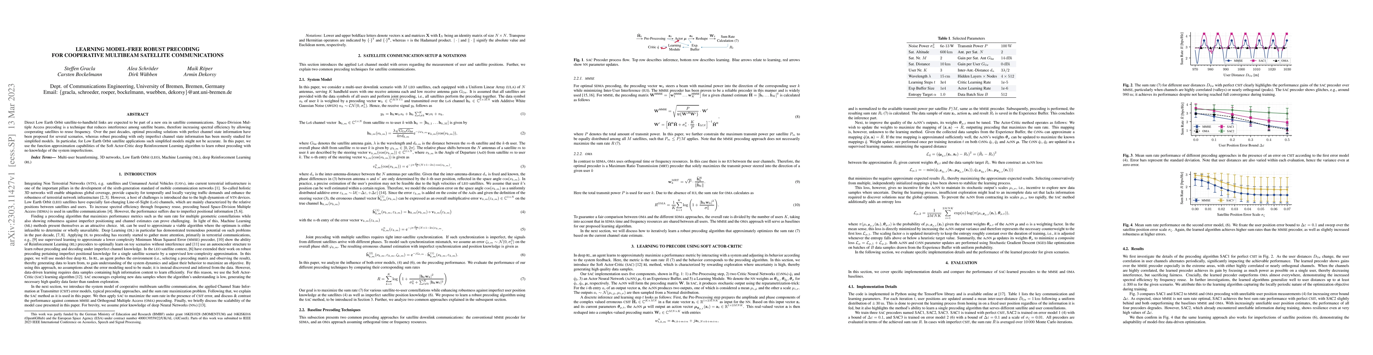 Thumbnail for Learning Model-Free Robust Precoding for Cooperative Multibeam Satellite
  Communications