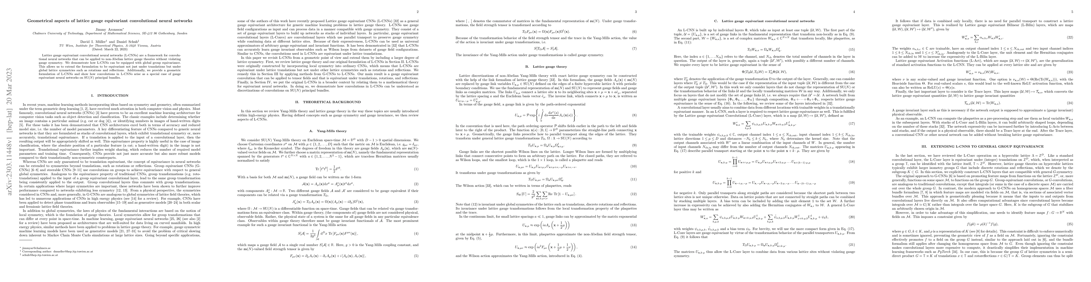 Thumbnail for Geometrical aspects of lattice gauge equivariant convolutional neural
  networks
