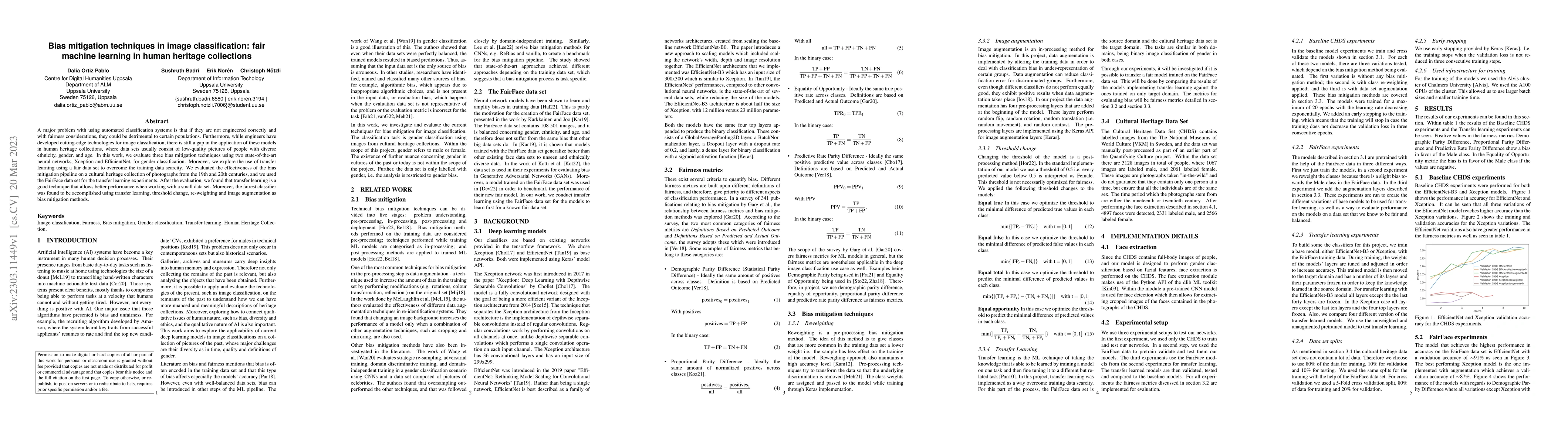 Thumbnail for Bias mitigation techniques in image classification: fair machine
  learning in human heritage collections