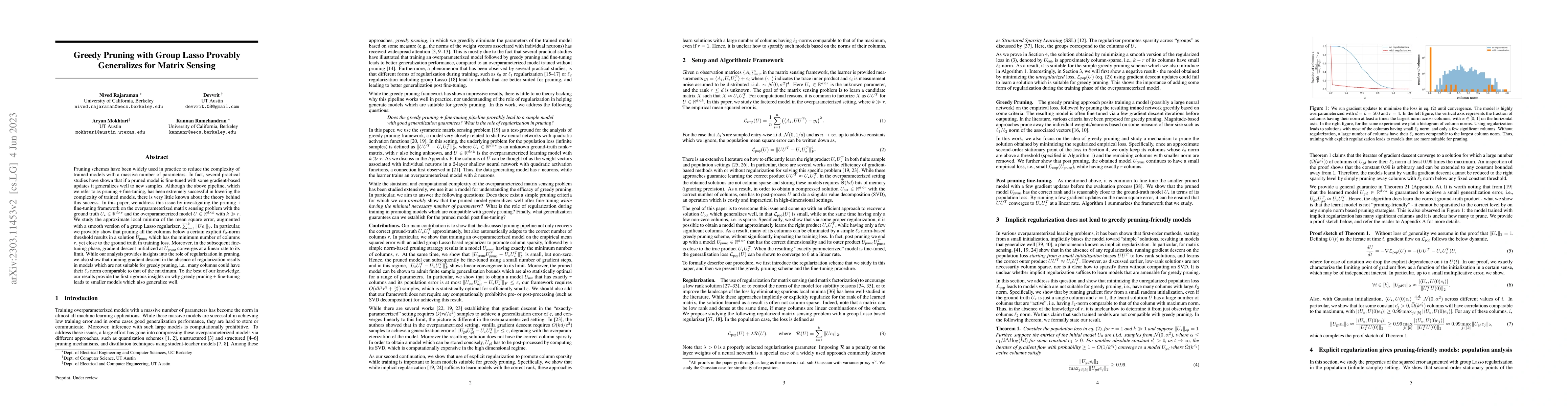 Thumbnail for Greedy Pruning with Group Lasso Provably Generalizes for Matrix Sensing
