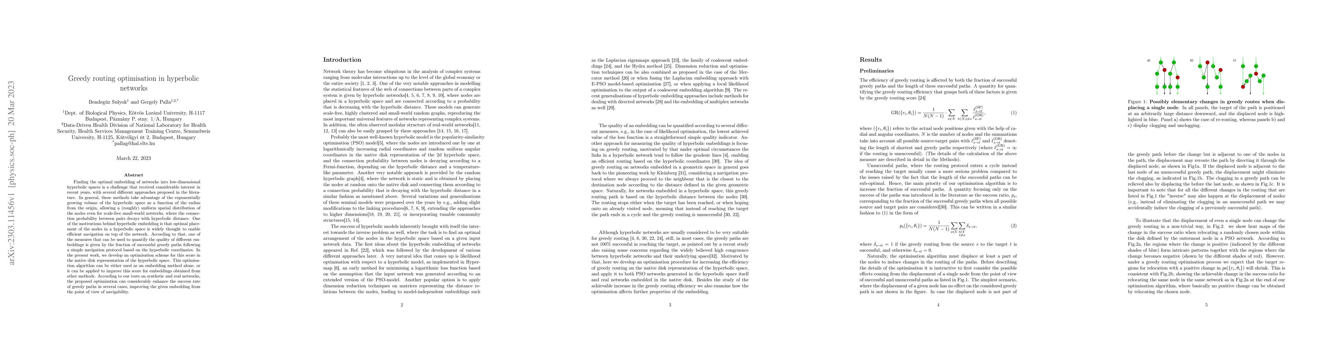 Thumbnail for Greedy routing optimisation in hyperbolic networks