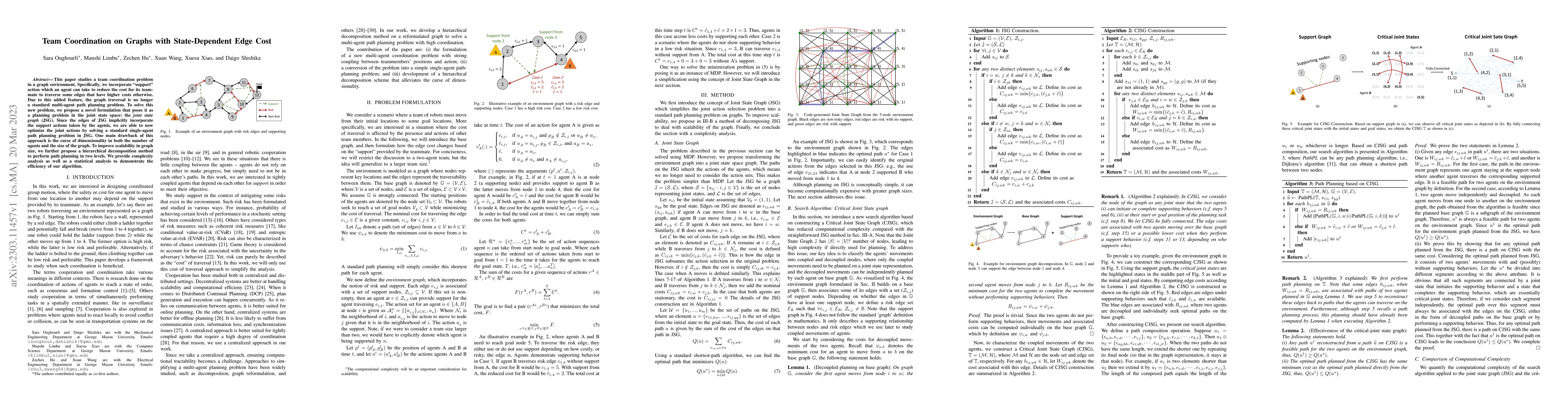 Thumbnail for Team Coordination on Graphs with State-Dependent Edge Cost